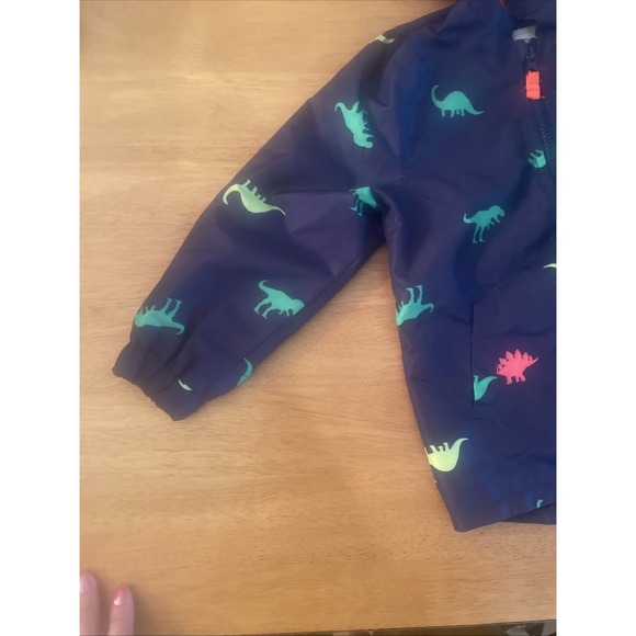 Carter's Classic Unique 3T Blue Dinosaur Rain jacket Hooded Coat Toddler Carters - Picture 2 of 12